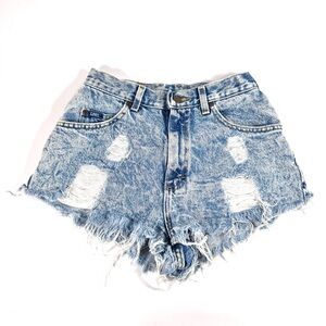 Vintage Lee Cut Off Denim Shorts | High Rise Distressed Jean Shorts